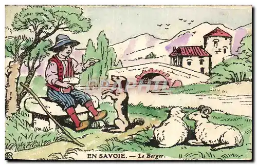 Cartes postales En Savoie Le Berger Moutons