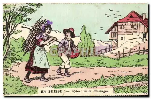 Cartes postales En Suisse Retour de la Montagne