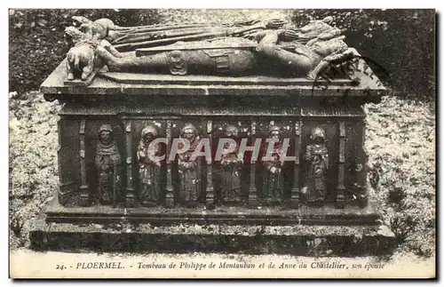 Cartes postales Ploermel Tombeau De Philippe de Montauban Et De Anne Du Chasteliier son epouse