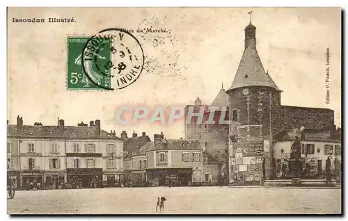 Cartes postales Issoudun Illustre Place Du Marche