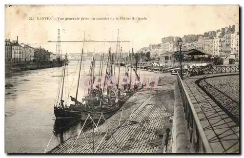 Cartes postales Nantes Vue Generale Prise Du Marche De LA Petite Hollande Bateaux