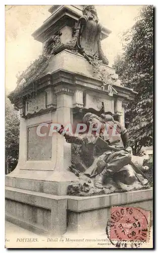 Cartes postales Poitiers Detail Du Monument Commemoratif Militaria
