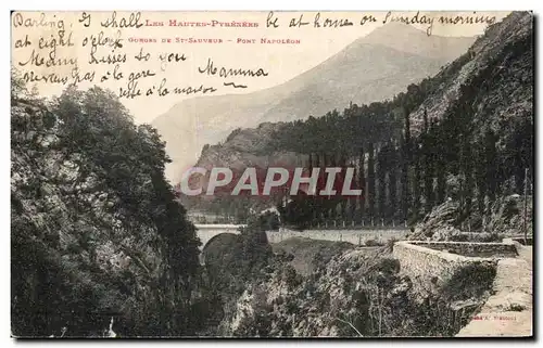 Ansichtskarte AK Les Hautes Pyrenees Gorges De St Sauveur Pont Napoleon