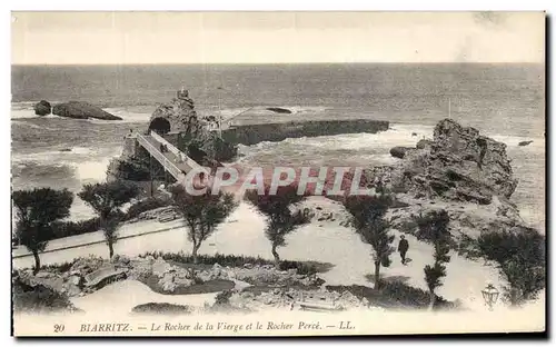 Ansichtskarte AK Blarritz Le Rocher de la Vierge et le Rocher Perce