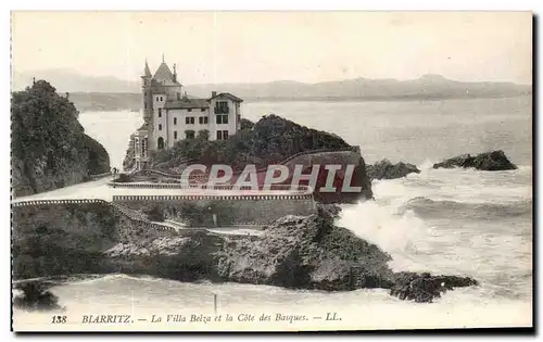 Ansichtskarte AK Biarritz La Villa Belza et la Cote des Basques