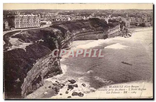 Cartes postales Biarritz Vue d'ensemble prise du phare l'Hotel Regina Les Falaises