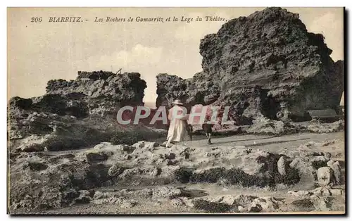 Cartes postales Biarritz Les Rochere De Gamarritz Et La Loge Du Theatre