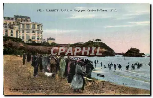 Cartes postales Biarritz Plage Pres Casino Bellevue