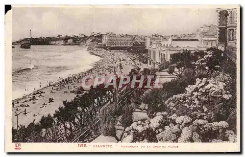 Cartes postales Biarritz Panorama De La Grande Plage