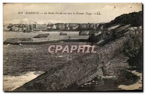 Cartes postales Biarritz La Roche Perche Vue Vers La Grande Plage