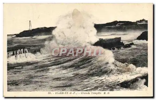 Cartes postales Biarritz Grande Tempete