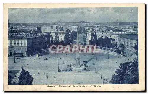 Cartes postales Italie Roma Piazza del popolo dvista del pincio