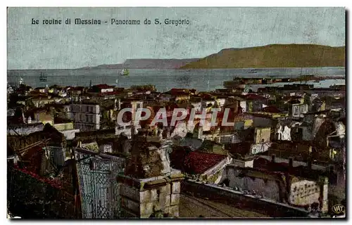 Cartes postales Italie Le rovine di messina Panorama da S Gregorio