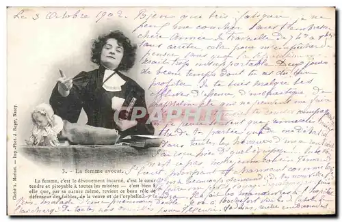 Cartes postales Fantaisie La femme avocat Juge loi