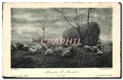 Cartes postales Fantaisie Moutons Mazzetti Au pre