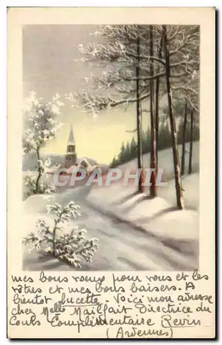 Cartes postales Fantaisie paysage dans la neige