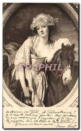 Cartes postales Fantaisie Femme Greuze La laitiere Musee du Louvre Paris