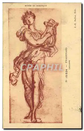 Cartes postales Fantaisie Musee de Besancon Fragonard Calliope