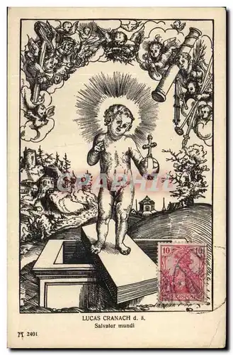 Cartes postales Fantaisie Lucas Cranach Salvator Mundi