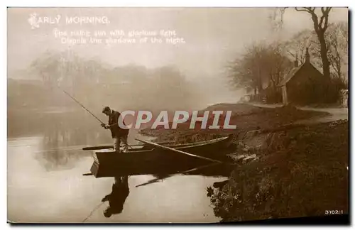 Cartes postales Fantaisie Early morning Pecheur au bord de l&#39eau