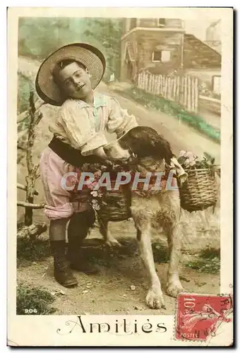 Cartes postales Fantaisie Enfant Garcon Chien