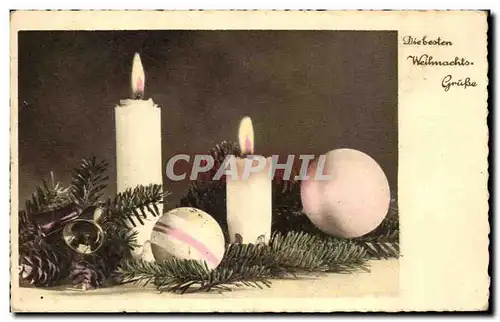 Cartes postales Fantaisie Noel Bougies