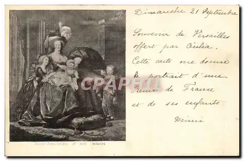 Cartes postales Fantaisie Marie Antoinette et ses enfants