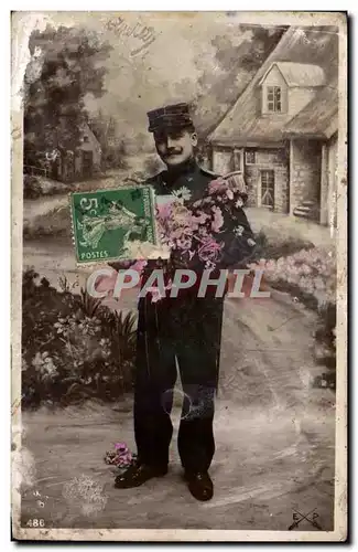 Cartes postales Fantaisie Homme Soldat militaire