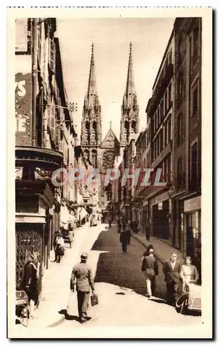 Cartes postales Clermont Ferrand Rue Des Gras Et La Cathedrale