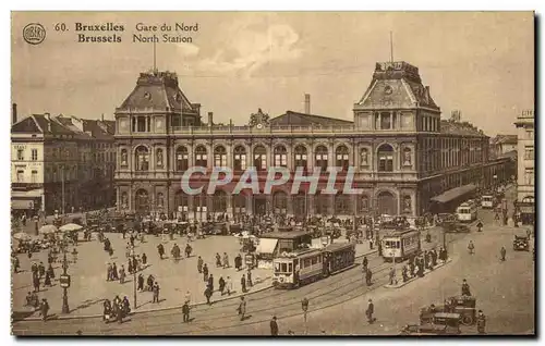 Cartes postales Bruxelles Gare du Nord Tramways