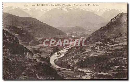 Cartes postales Lourdes La Vallee d&#39Argeles Vue prise du Pic du Jer