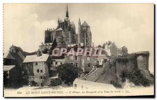 Ansichtskarte AK Le Mont Saint Michel L&#39Abbaye les Remparts et la Tour du Nord