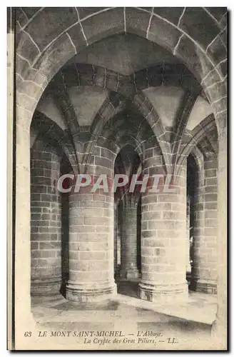 Cartes postales Le Mont Saint Michel L'Abbaye La Crypte des Gros Piliers