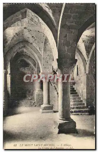 Ansichtskarte AK Le Mont Saint Michel L&#39Abbaye La Crypte des Gros Piliers