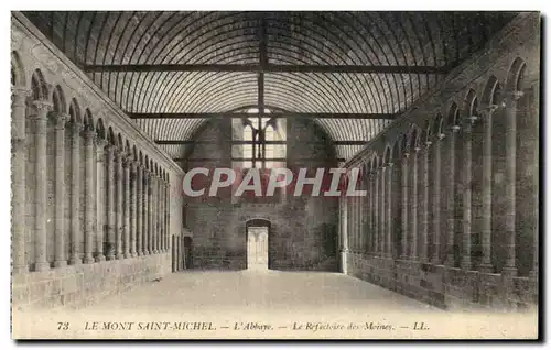 Cartes postales Le Mont Saint Michel L&#39Abbaye Le Refectoise des Moines