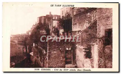 Cartes postales Le Tarn Illustre Cordes Rue Chaude