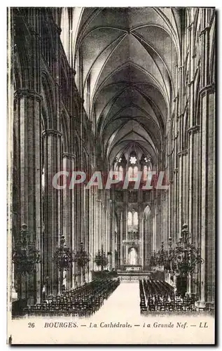 Cartes postales Bourges La Cathedrale La Grande Nef