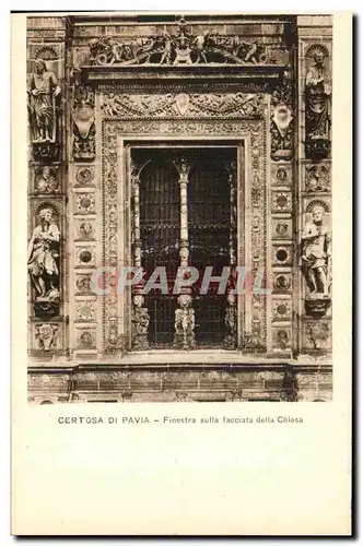 Cartes postales Certosa Di Pavia Finestra sulla facciata della chiesa