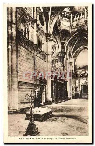 Cartes postales Certosa Di Pavia Tempio Navata Traversale