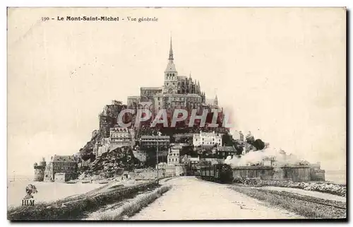 Ansichtskarte AK Le Mont St Michel Vue Generale Train