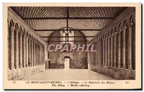Cartes postales Mont Saint Michel L'Abbaye Le Refectoire des Moines