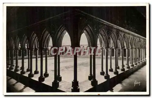 Cartes postales La Douce France Mont Saint Michel Abbaye Galeries du Cloitre