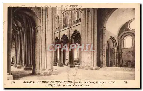 Ansichtskarte AK Abbaye Du Mont Saint Michel La Basilique Bas Cote et Nef