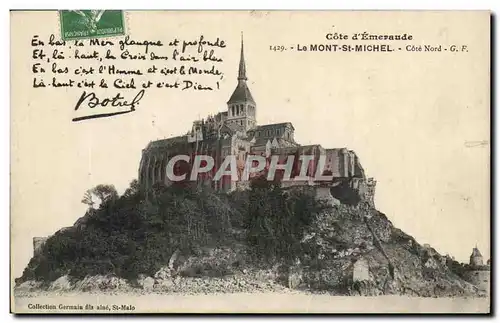 Cartes postales Cote d'Emeraude Le Mont St Michel Cote Nord Botrel