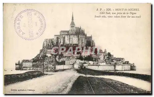 Cartes postales Mont St Michel Cote Sud vue prise de la Digue