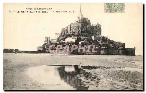 Cartes postales Cote d&#39Emraude Le Mont Saint Michel A Mer basse