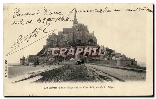 Cartes postales Le Mont Saint Michel Cote Sud vu de la Digue