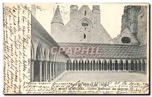 Cartes postales Vues Du Reseau Du L'Ouest Mont Saint Michel Cloitre Exterieur des Galerles