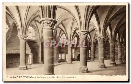 Cartes postales Mont Saint Michel Abbaye Salle des Chevaliers