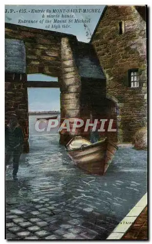 Cartes postales Entree Du Mont Saint Michel A Maree Haute